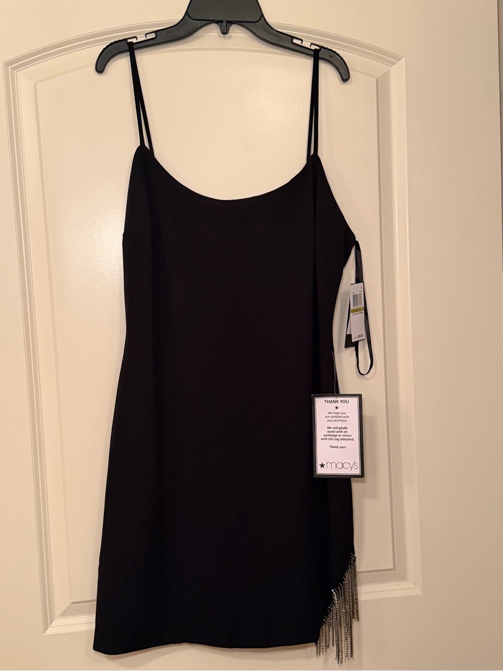 Little Black Dress with Chain Fringe Hem